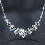 925 Sterling Silver Seven Moissanite Necklace