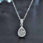 S925 Sterling Silver Moissanite Drop Pendant Necklace