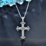 S925 Sterling Silver Moissanite Cross Pendant Necklace
