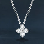 S925 Sterling Silver Moissanite Lucky Four-Leaf Necklace