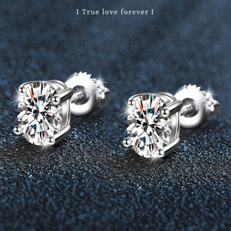 925 Sterling Silver Moissanite Pigeon Egg Spiral Earrings