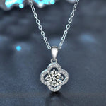 S925 Sterling Silver Clover Moissanite Necklace