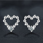 Moissanite S925 sterling silver heart-shaped earrings