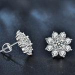 S925 Sterling Silver Moissanite Sunflower Earrings