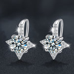 S925 Sterling Silver Moissanite Eight-Pointed Star Earrings