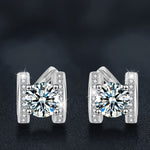 Moissanite S925 silver H letter earrings