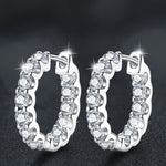 925 Sterling Silver Round Earrings with Full Set of Moissanite and Bull's Head Design