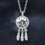 S925 Sterling Silver Moissanite Dreamcatcher Necklace