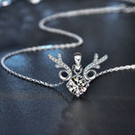 S925 Sterling Silver Antler Moissanite Necklace
