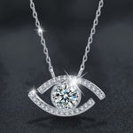 S925 Sterling Silver Moissanite Devil's Eye Pendant Necklace