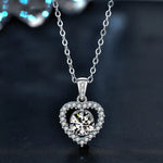 S925 Sterling Silver Moissanite Loving Heart Pendant Necklace