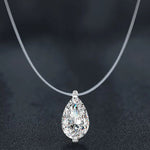 S925 Sterling Silver Mermaid Tears Moissanite Water Drop Pendant Necklace