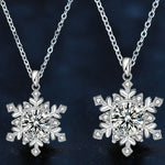 S925 Sterling Silver Moissanite Snowflake Necklace