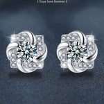 S925 Sterling Silver Moissanite Windmill Stud Earrings