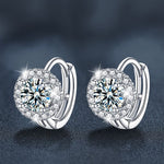 S925 Silver Moissanite Sunflower Earrings