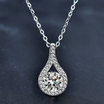 S925 Sterling Silver Moissanite Water Drop Pendant Necklace
