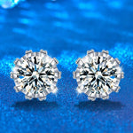 S925 Sterling Silver Moissanite Crown Stud Earrings
