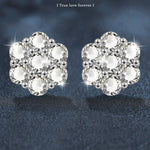 Moissanite Stud Earrings — 925 Sterling Silver, Elegant Petal and Snowflake Design