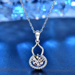 S925 Sterling Silver Moissanite Calabash Pendent Necklace