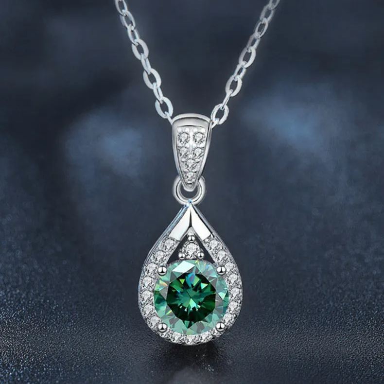 S925 Sterling Silver Moissanite Water Drop Necklace