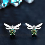 Personality creative Burt's Bee 925 sterling silver Mosan diamond earrings