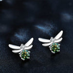 Personality creative Burt's Bee 925 sterling silver Mosan diamond earrings