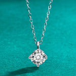 S925 Sterling Silver Moissanite Classic Four-Claw Necklace