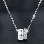 S925 Sterling Silver Moissanite Double Ring Necklace
