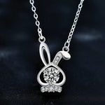 S925 Sterling Silver Moissanite Rabbit Necklace