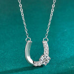 S925 Sterling Silver Moissanite Shadow Streamer Pendant Necklace