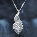 S925 Sterling Silver Heart-Shaped Moissanite Pendant Necklace