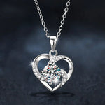 S925 Sterling Silver Moissanite Pendant Heart of Eternity Necklace