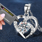 S925 Sterling Silver Moissanite Pendant Heart of Eternity Necklace