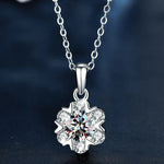 S925 Sterling Silver Moissanite Snowflake Pendant Necklace