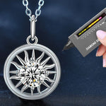 S925 Sterling Silver Moissanite Sun and Moon Lovers Pendant Necklace