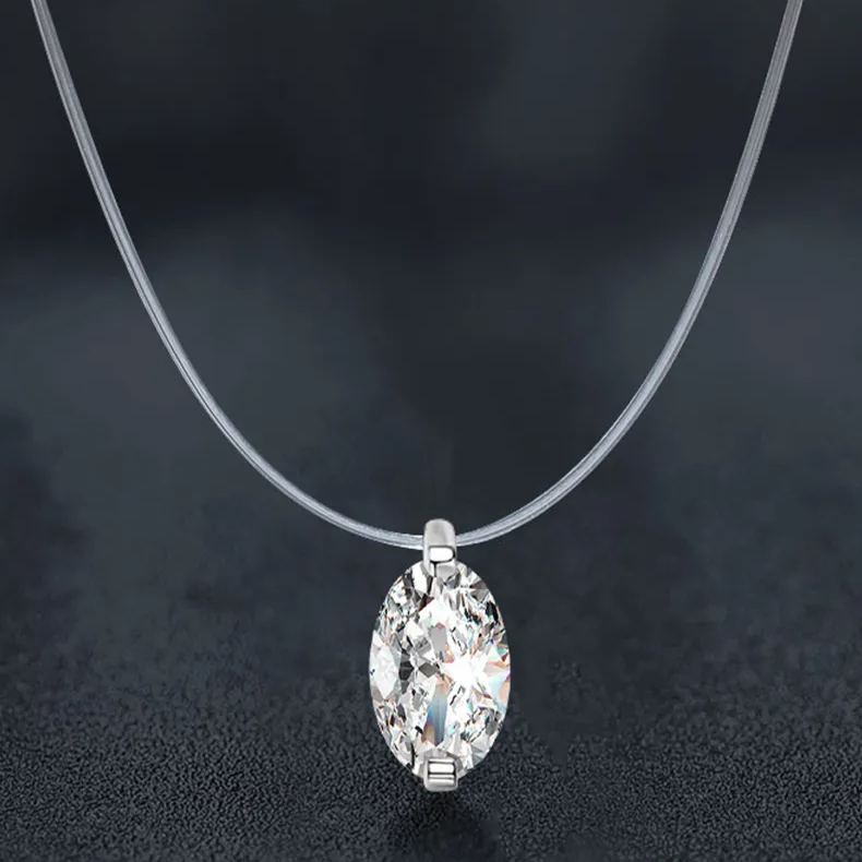 S925 Sterling Silver Moissanite Egg-Shaped Pendant Necklace