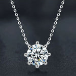 S925 Sterling Silver Moissanite Eight-Claw Pendant Simple Necklace