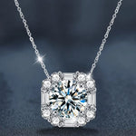 S925 Sterling Silver Moissanite Pendant  Cube Sugar Necklace