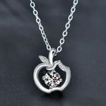 S925 Sterling Silver Apple Clavicle Moissanite Pendant Christmas Eve Gift Necklace