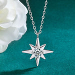 S925 Sterling Silver Moissanite Pendant Hexagram Necklace