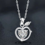 S925 Sterling Silver Moissanite Apple Pendant Necklace