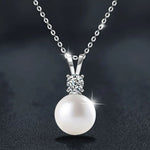 S925 Sterling Silver Moissanite Pearl Necklace