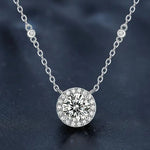 S925 Sterling Silver Moissanite Starry Sky round Bag Pendant Necklace