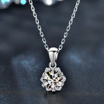 S925 Sterling Silver Moissanite Six-Pointed Star Snowflake Necklace