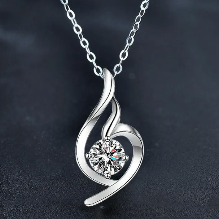 S925 Sterling Silver Moissanite Angel Pendant Necklace