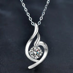 S925 Sterling Silver Moissanite Angel Pendant Necklace