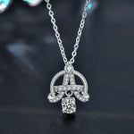 S925 Sterling Silver Moissanite Eiffel Tower Pendant Necklace