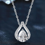 S925 Sterling Silver Moissanite Water Drop Heart of the Ocean Pendant Necklace