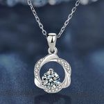 S925 Sterling Silver Moissanite Mobius Pendant Necklace