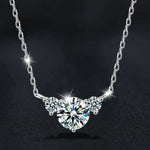 S925 Sterling Silver Moissanite Heart-Shaped Pendant Necklace